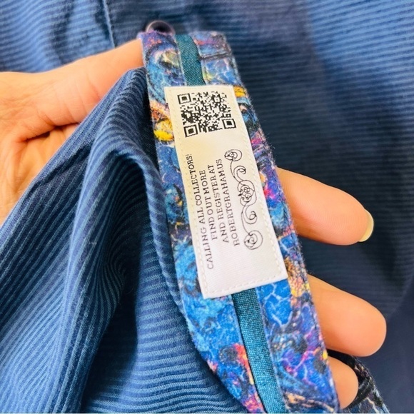 Robert Graham Blue Luxury Dress Shirt Small Classic Fit - Picture 8 of 11